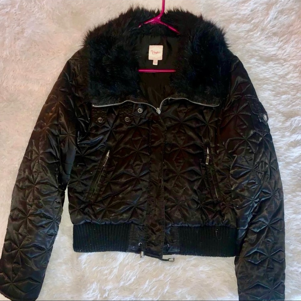 Candies short quilted hooded sexy coat